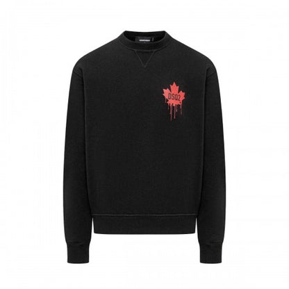 Front - DSquared2 Unisex Adult Maple Leaf Cotton Long-Sleeved Sweatshirt