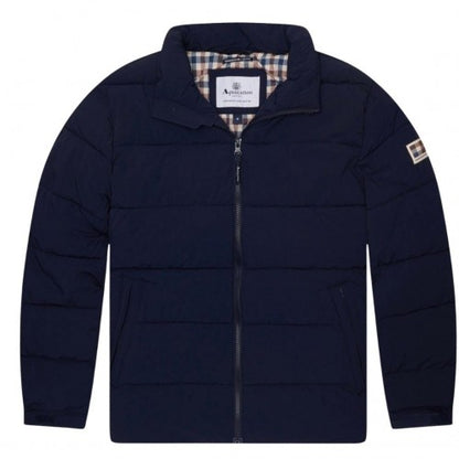 Front - Aquascutum Mens Active Mock Neck Puffer Jacket