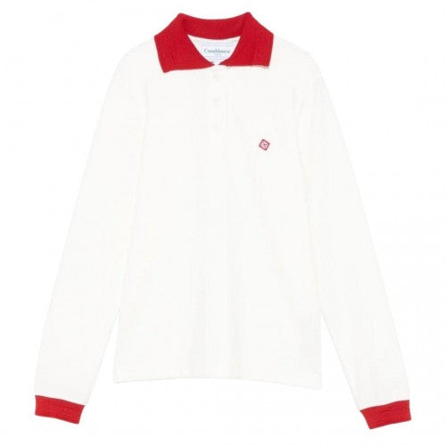 Front - Casablanca Mens Jersey Long-Sleeved Polo Shirt