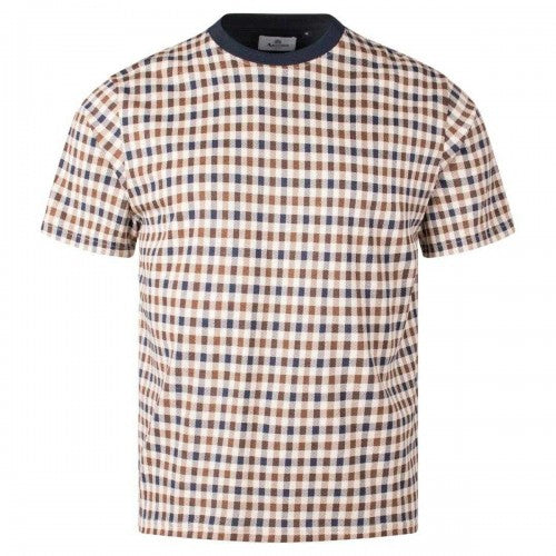 Front - Aquascutum Mens Heritage Check Premium Cotton T-Shirt
