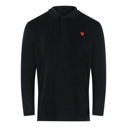 Front - Love Moschino Mens Heart Cotton Long-Sleeved Polo Shirt