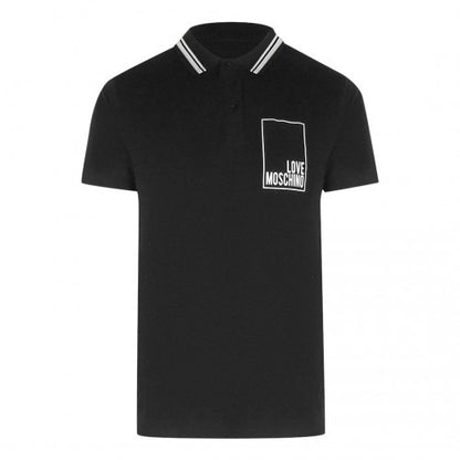 Front - Love Moschino Mens Box Logo Cotton Polo Shirt
