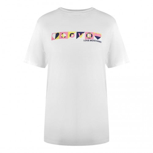 Front - Love Moschino Womens/Ladies Logo Colour Block T-Shirt