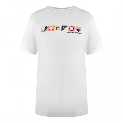 Front - Love Moschino Womens/Ladies Logo Colour Block T-Shirt