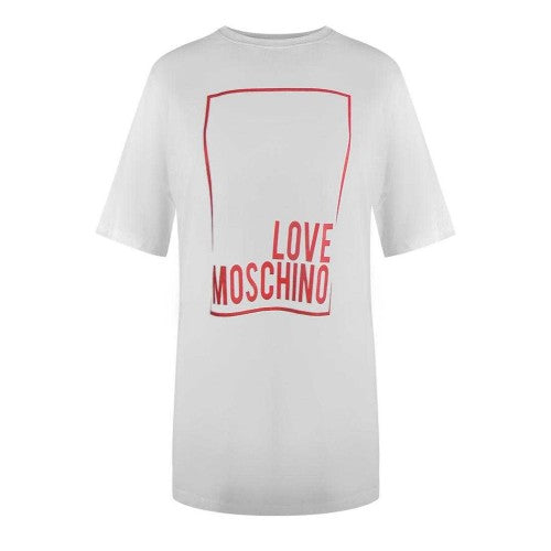 Front - Love Moschino Womens/Ladies Box Logo Oversized T-Shirt Dress