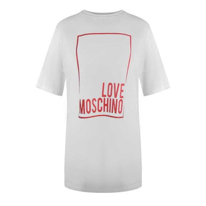 Front - Love Moschino Womens/Ladies Box Logo Oversized T-Shirt Dress