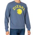 Front - Diesel Unisex Adult Distressed Dot Logo Sweatshirt