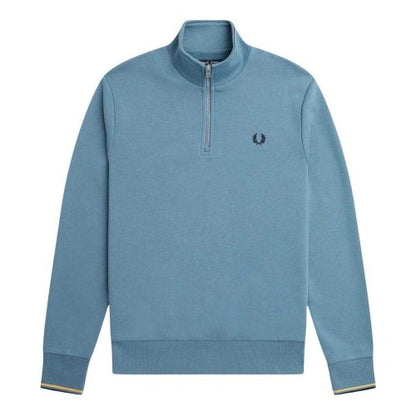 Front - Fred Perry Unisex Adult Half Zip Tipped Sleeve Sweatshirt