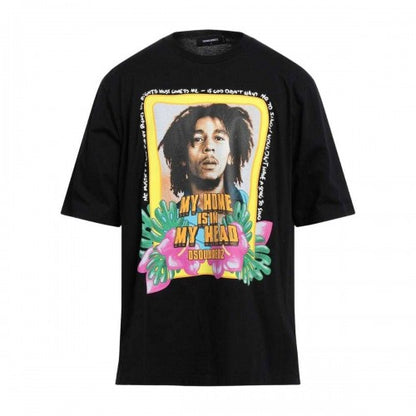 Front - DSquared2 Unisex Adult My Home Is In My Head Bob Marley T-Shirt
