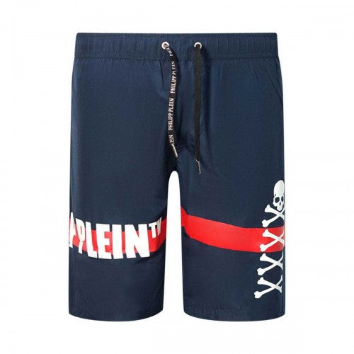 Front - Philipp Plein Mens Skull And Crossbones Swim Shorts