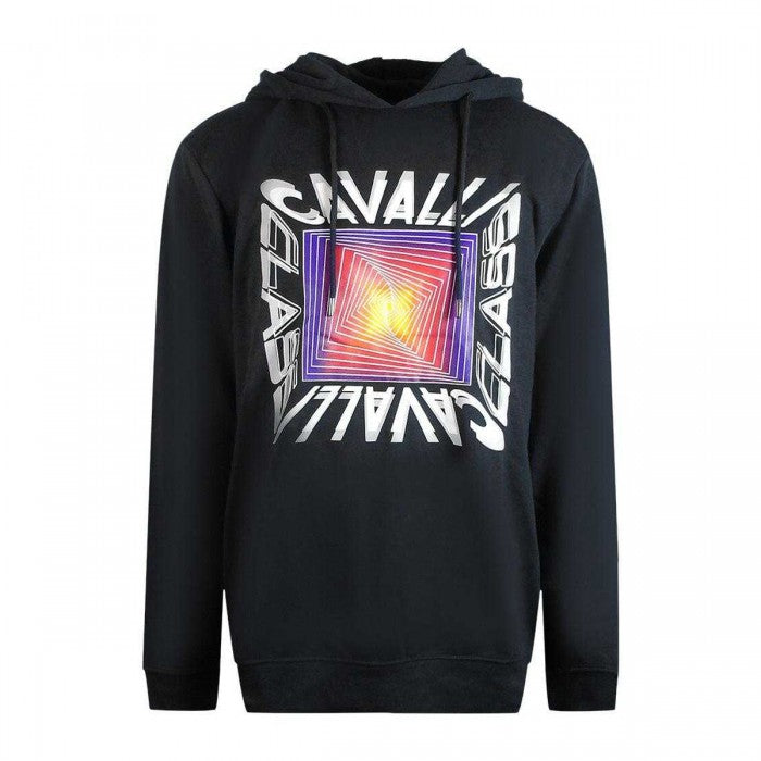 Front - Cavalli Class Mens Asymmetric Box Hoodie