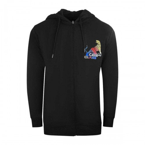 Front - Cavalli Class Mens Tiger Logo Full Zip Hoodie