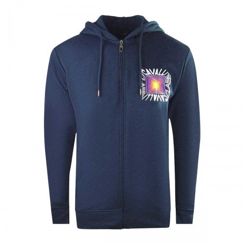 Front - Cavalli Class Mens Asymmetric Box Full Zip Hoodie