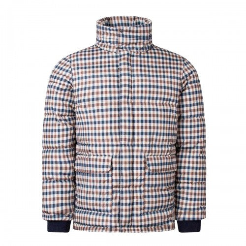 Front - Aquascutum Mens Checked Active Puffer Jacket