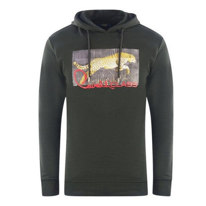 Front - Cavalli Class Mens Leopard Logo Hoodie
