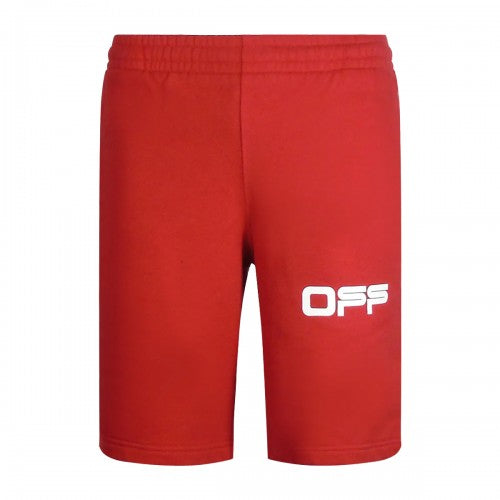 Front - Off-White Mens Tape Sweat Shorts