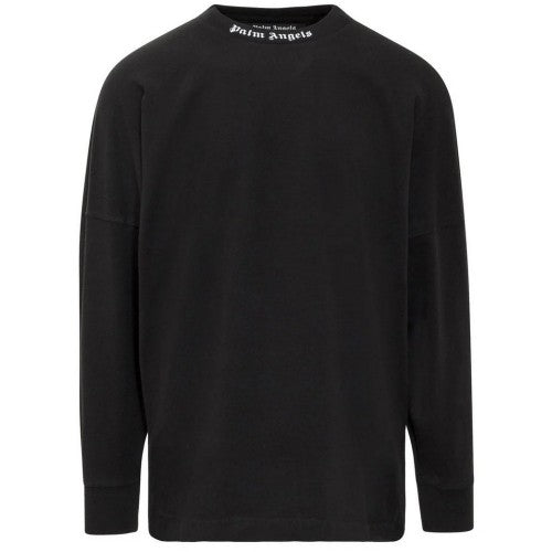 Front - Palm Angels Mens Classic Logo Long-Sleeved T-Shirt