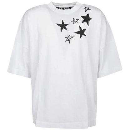 Front - Palm Angels Mens Shooting Star Logo Oversized T-Shirt