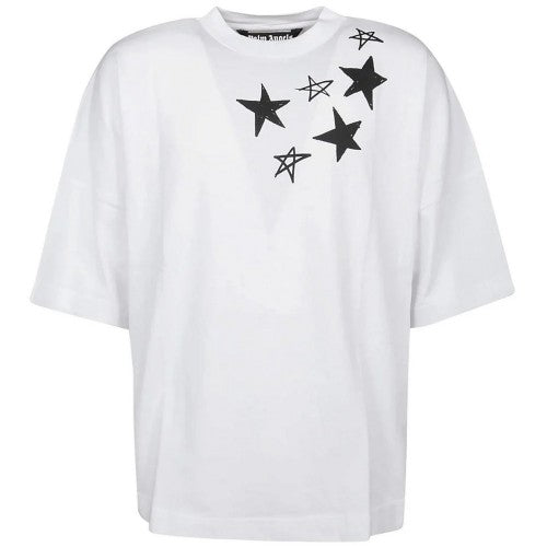 Front - Palm Angels Mens Shooting Star Logo Oversized T-Shirt