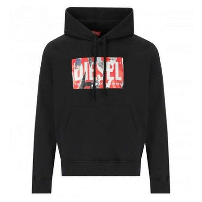 Front - Diesel Mens Torn Logo Hoodie