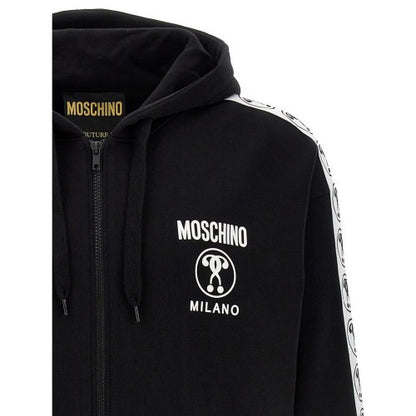 Front - Moschino Mens Question Mark Logo Hoodie
