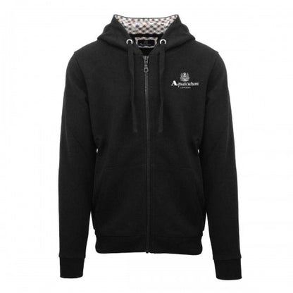 Front - Aquascutum Mens Signature Embossed Full Zip Hoodie