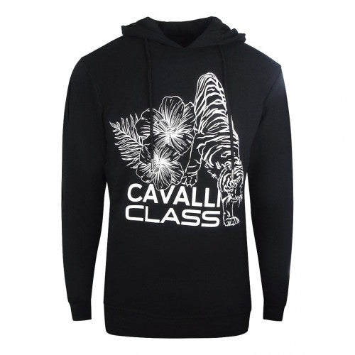 Front - Cavalli Class Mens Floral Logo Hoodie