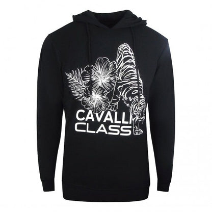 Front - Cavalli Class Mens Floral Logo Hoodie