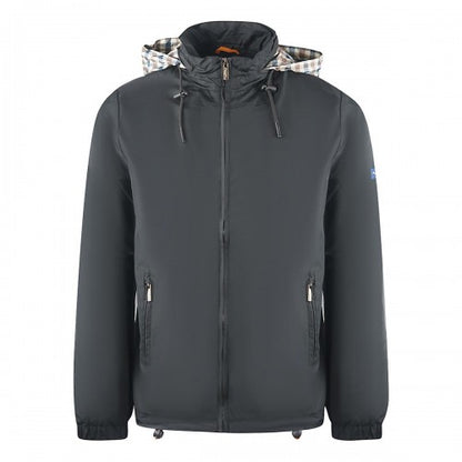 Front - Aquascutum Mens Plain Lightweight Hidden Hood Jacket