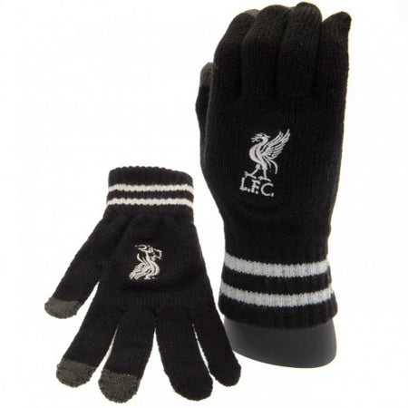 Liverpool FC Childrens Kids Knitted Crest Touch Gloves