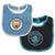 Front - Manchester City FC Baby Bibs (Pack of 2)