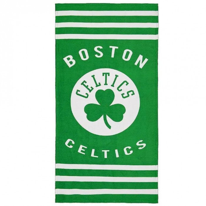 Front - Boston Celtics Stripe Beach Towel
