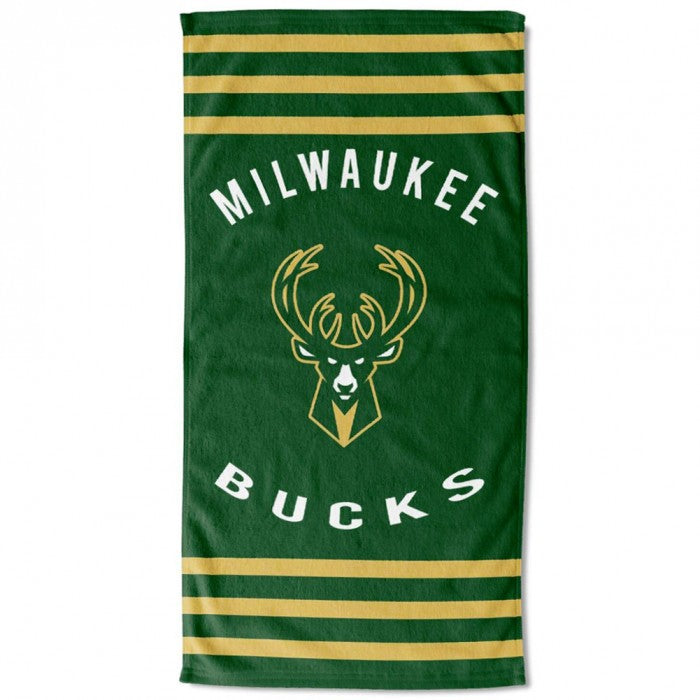 Front - Milwaukee Bucks Stripe Beach Towel