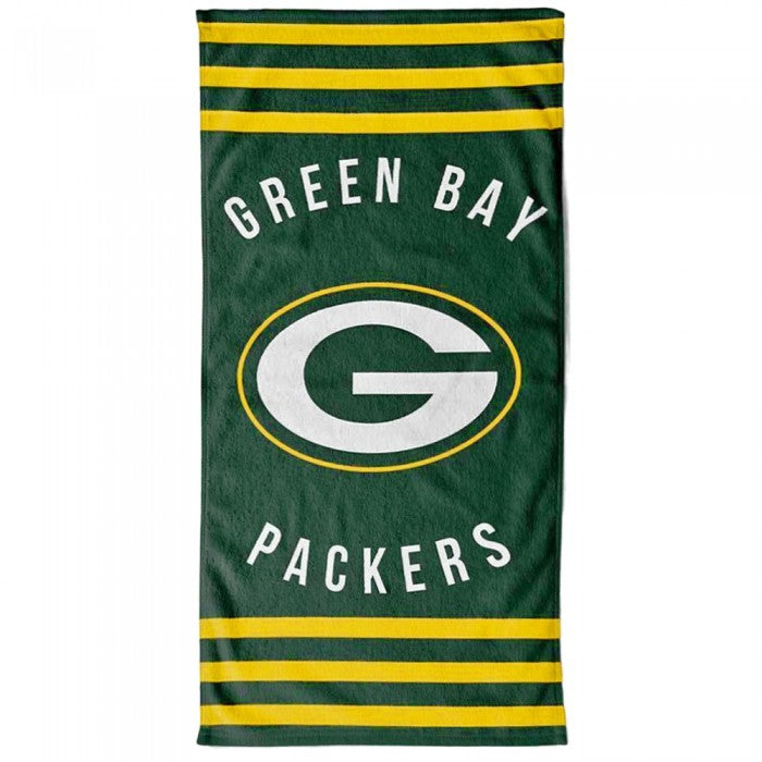 Front - Green Bay Packers Stripe Beach Towel