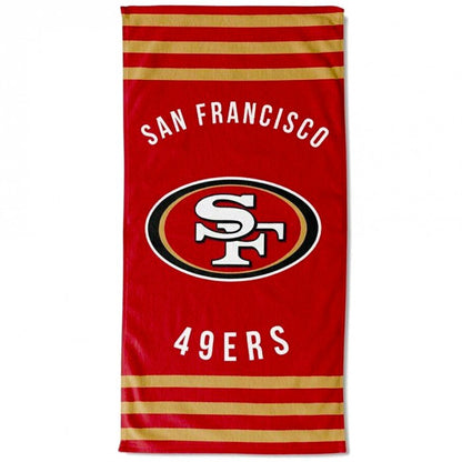 Front - San Francisco 49ers Stripe Beach Towel