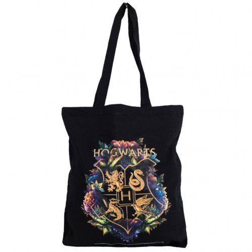 Front - Harry Potter Hogwarts Crest Canvas Tote Bag