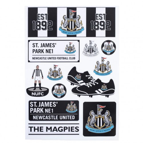 Front - Newcastle United FC Assorted Designs A4 Stickers Set (Pack of 12)