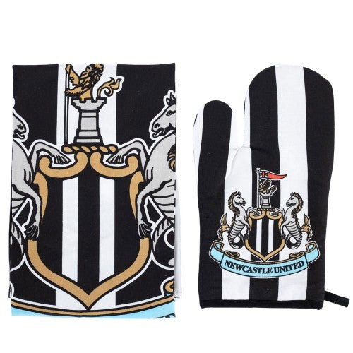 Front - Newcastle United FC Crest And Stripes Apron & Oven Glove