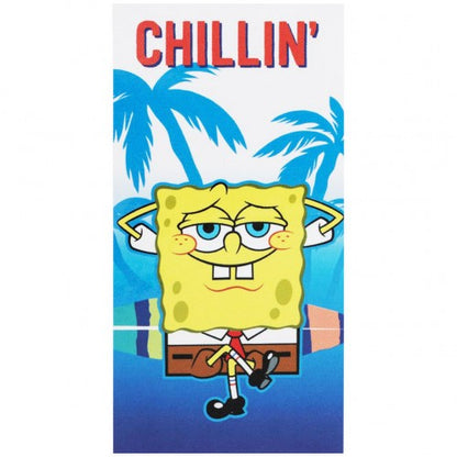 Front - SpongeBob SquarePants Chillin Velour Beach Towel