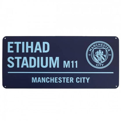 Front - Manchester City FC Two Tone Street Sign