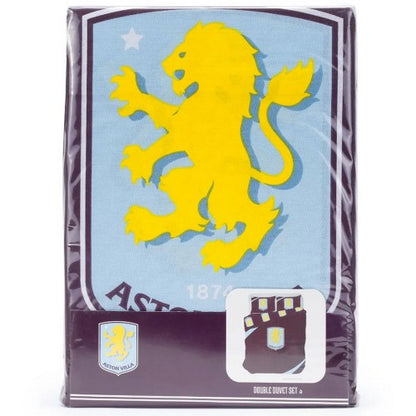 Front - Aston Villa FC Reversible Crest Duvet Cover Set