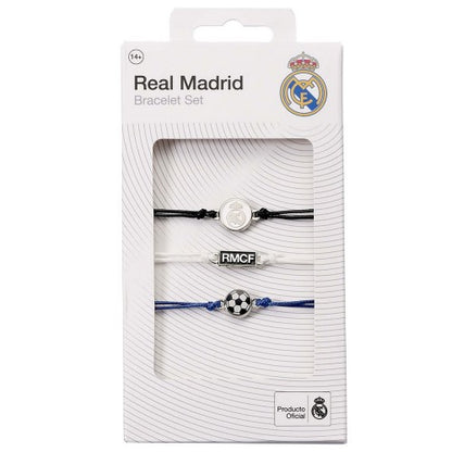 Front - Real Madrid CF Friendship Bracelet Set (Pack of 3)