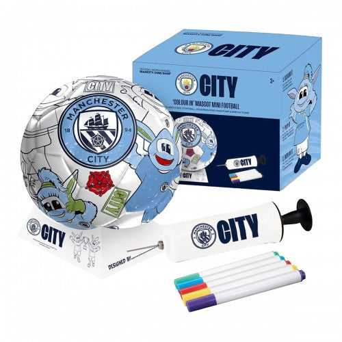 Front - Manchester City FC Colour In Mini Football Set