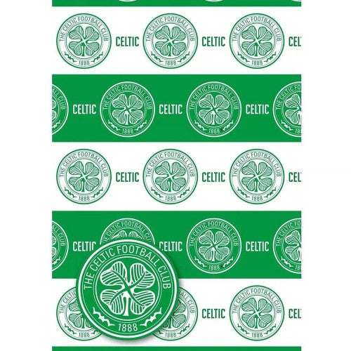 Front - Celtic FC Text Gift Wrap Sheets