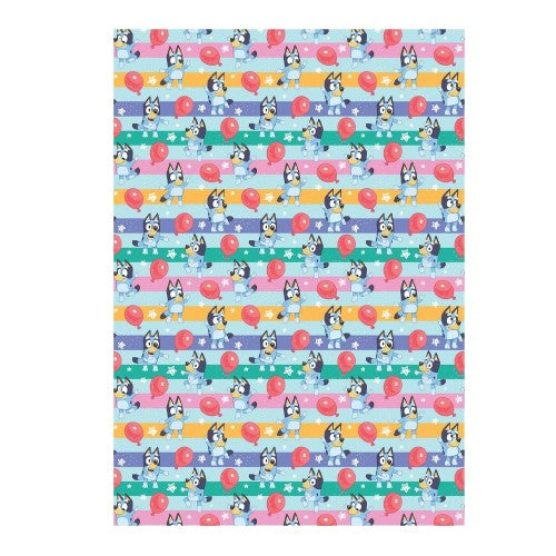 Front - Bluey Balloon Gift Wrap Sheets
