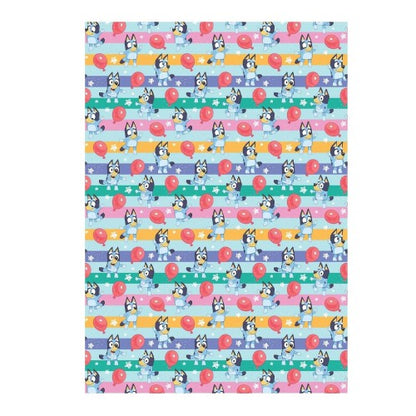 Front - Bluey Balloon Gift Wrap Sheets