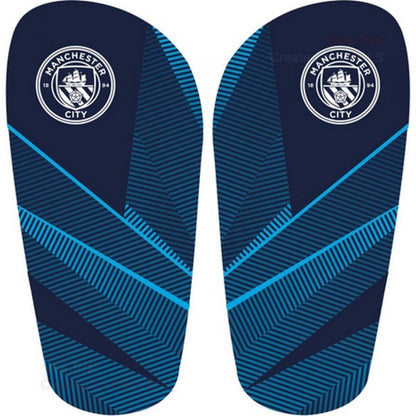 Front - Manchester City FC Childrens/Kids Fuse Shin & Ankle Guards