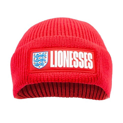 Front - England FA Unisex Adult Lionesses Cuffed Beanie