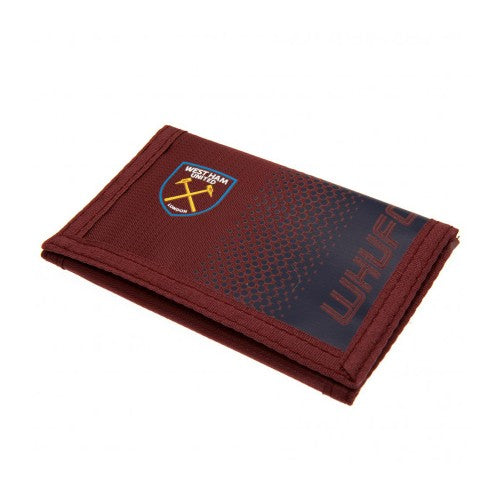 Front - West Ham United FC Fade Design Touch Fastening Nylon Wallet