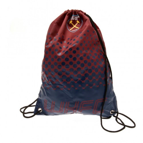 Front - West Ham United FC Fade Design Drawstring Gym Bag